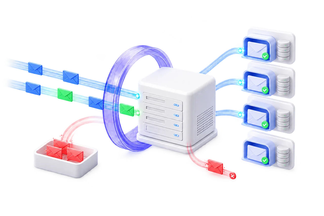 BashEmail filtering clean and unwanted mail on a DirectAdmin server, separating quarantine and containing outgoing abuse